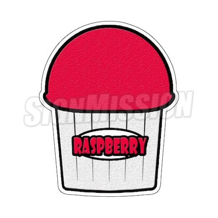 RASPBERRY FLAVOR Italian Ice Decal Shaved Ice Sign Cart Trailer Sticker